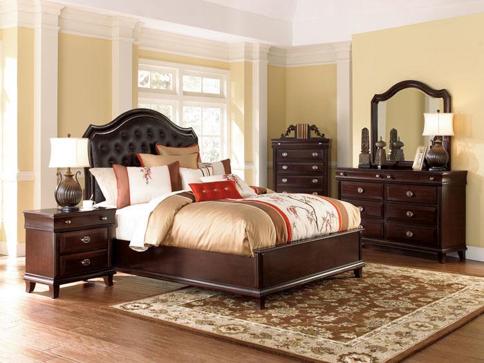 Park Avenue Cherry 3 PC. Upholstered King Bed,COCO