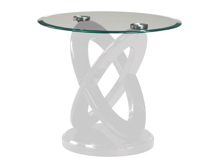 Earth End Table - White,RUST