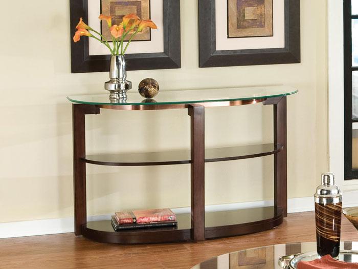 Coronado Contemporary Cherry/Glass Sofa Table,STAN