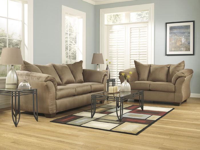 Darcy Mocha Microfiber Sleeper Sofa & Love Seat Package,ASH