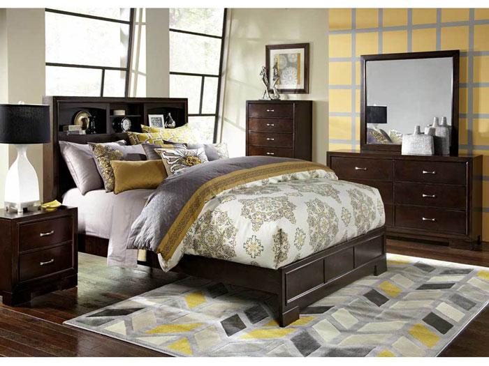 Liam Full Size Bed with Bookcase Headboard,LIFE