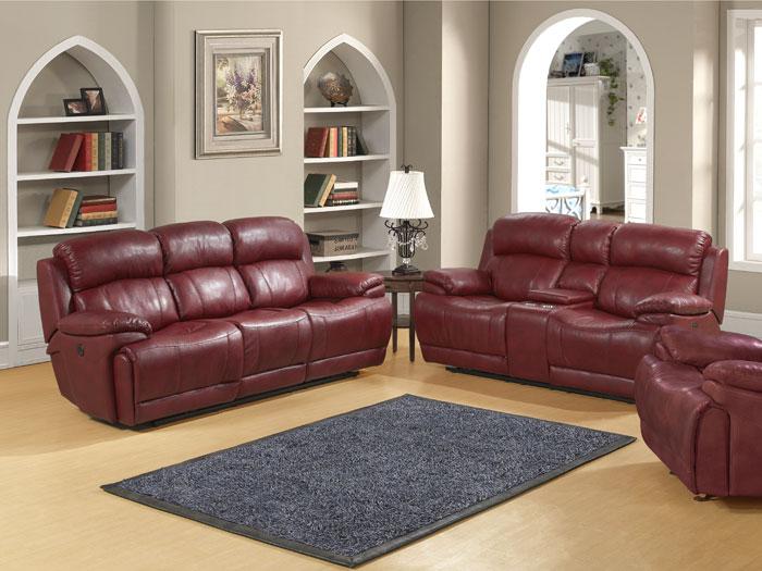 Monaco Red Reclining Console Love Seat,PRIME