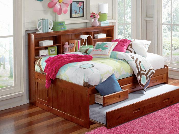 Forrester Cherry Full Bookcase Daybed with Trundle,DWF