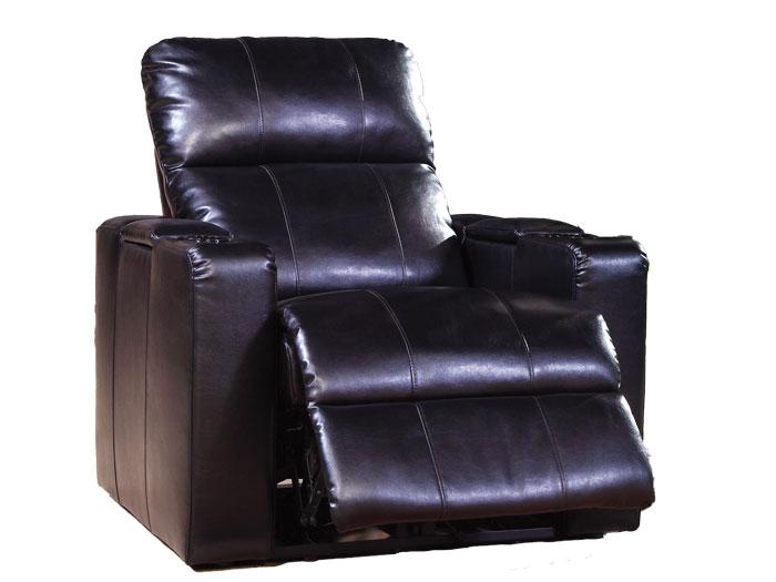 Cinema Bonded Leather Power Recliner - Black,PRIME