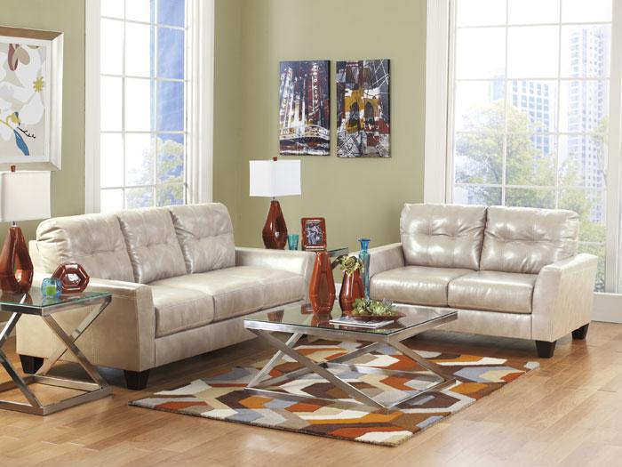 Paulie Taupe Bonded Leather Sofa & Love Seat Package,ASH