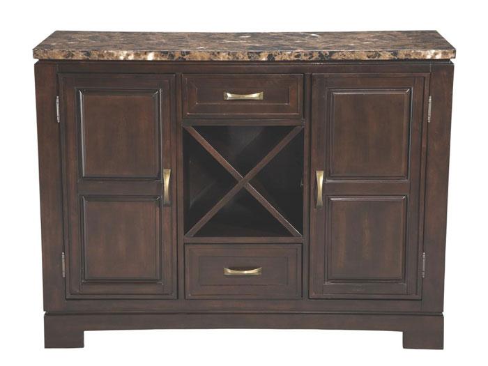 Torino Transitional Walnut Server W/ Wine Storage,STAN