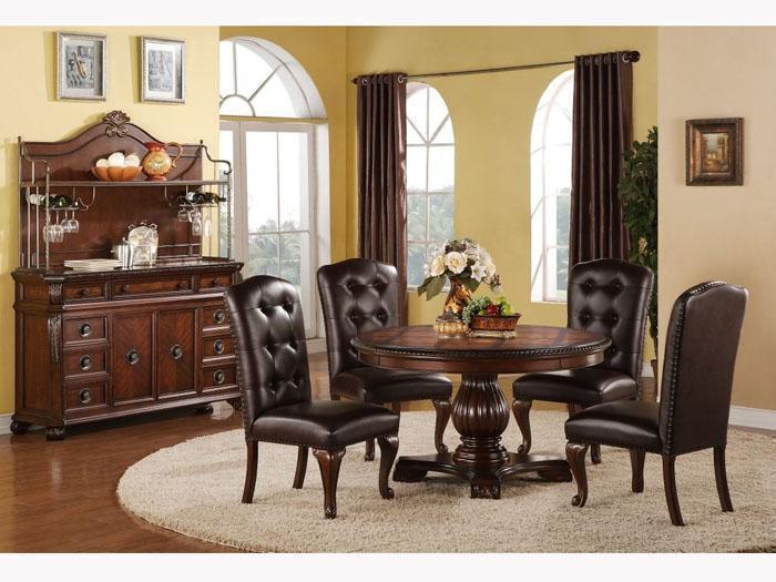 Sophia Traditional Cherry 5 PC. Round Pedestal Table Dining Group,LFE