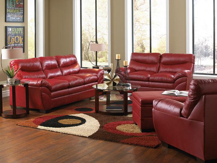 Soho Crimson Bonded Leather Love Seat,SIMM