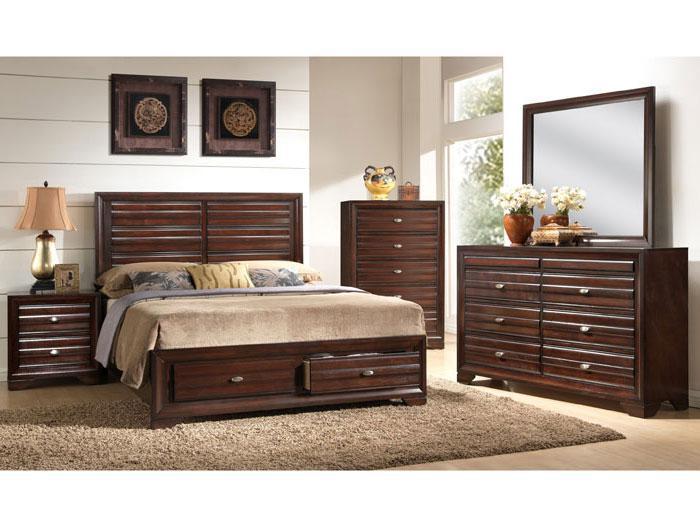 Stella 3 PC. Queen Platform Bed with 2 Drawers,CROW