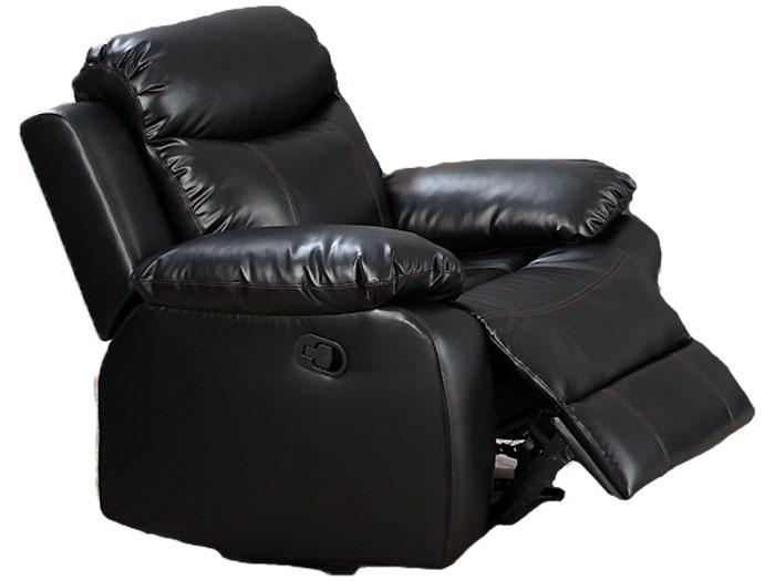 Felix Black Bonded Leather Recliner,HOHO