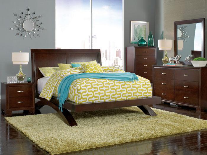 Raven 3 PC. Queen Platform Bed,ELEM