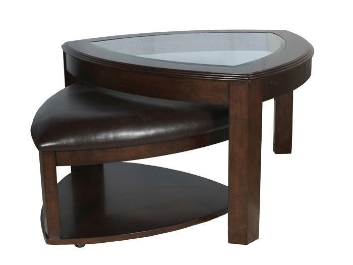 Tornado Cocktail Table with Ottoman,RUST