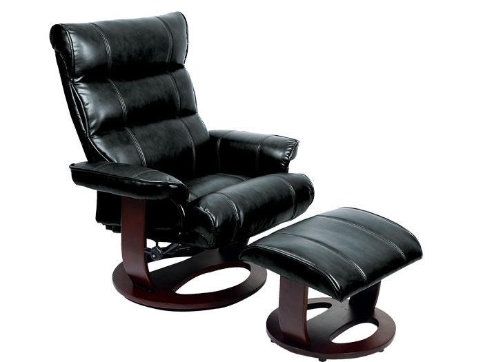 Deluxe Recliner with Ottoman - Black,MDS