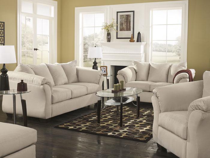 Darcy Stone Microfiber Sleeper Sofa & Love Seat Package,ASH