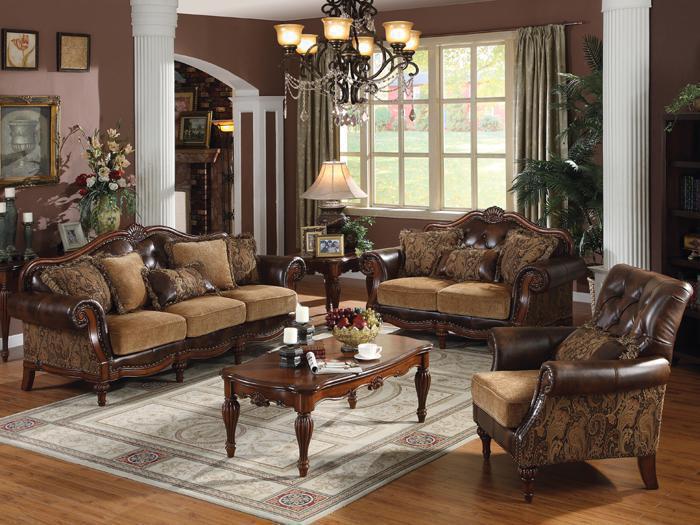 Dreena Bonded Leather/ Fabric Sofa & Love Seat Package,ACME