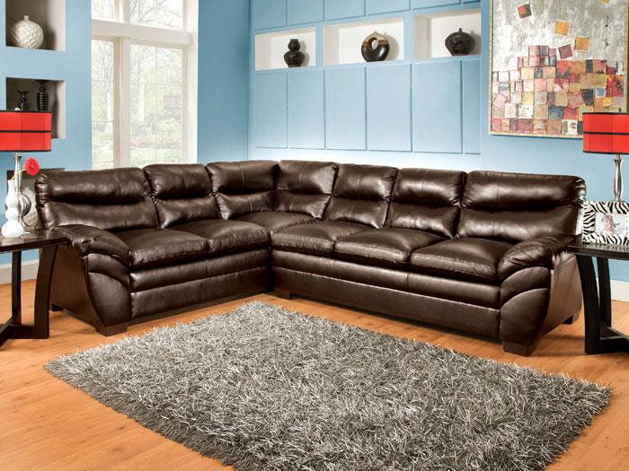 Soho Coffee 2 PC. Bonded Leather Sectional,SIMM