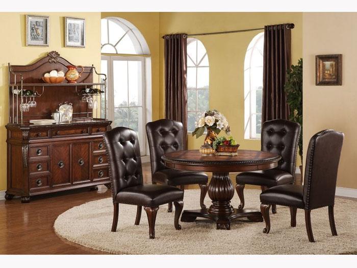 Sophia Traditional Cherry 7 PC. Round Pedestal Table Dining Group,LFE