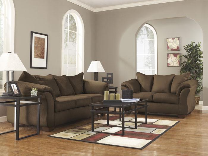 Darcy Cafe Microfiber Sleeper Sofa & Love Seat Package,ASH