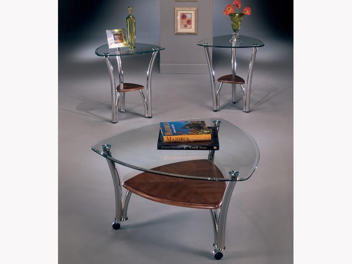 Rendezvous Birch/Chrome 3 PC. Table Group W/ Castors,ASH