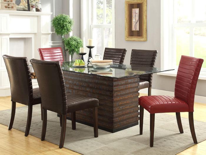 Micah 5 PC. Dinette Set - Red Chairs,CROW