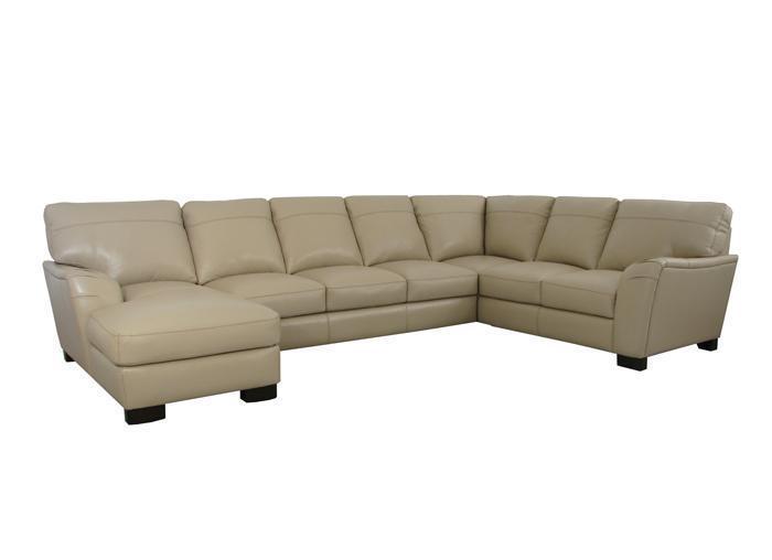 Cortina Beige Leather Sectional,SLINE