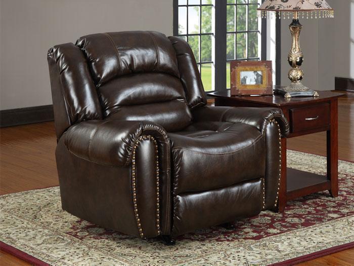 Kingston Brown Bonded Leather Rocker Recliner,LFE