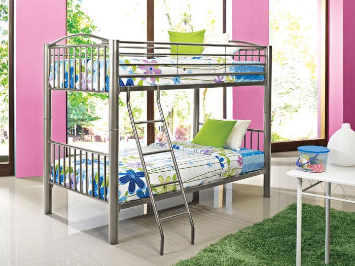 Avery Twin/Twin Metal Bunk Bed - Pewter,POWELL