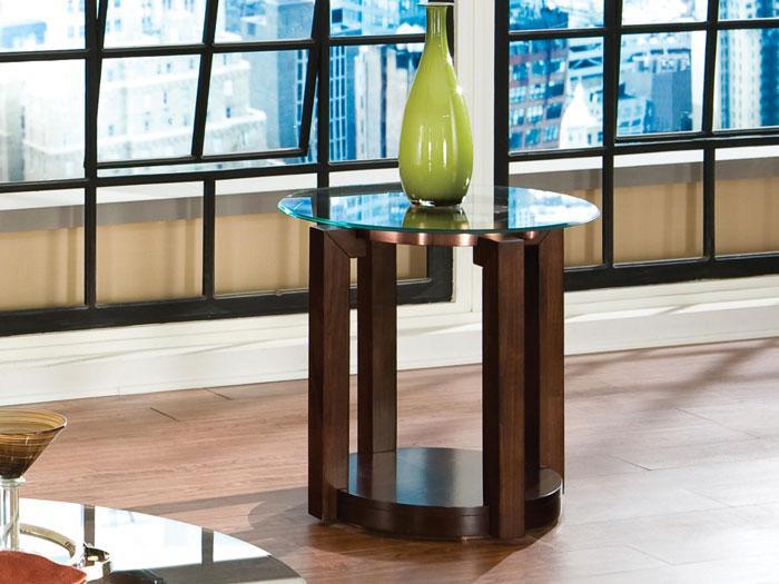 Coronado Contemporary Cherry/Glass Round End Table,STAN