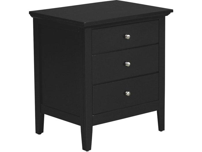 Metalindo Black 3 Drawer Nightstand,LIFE