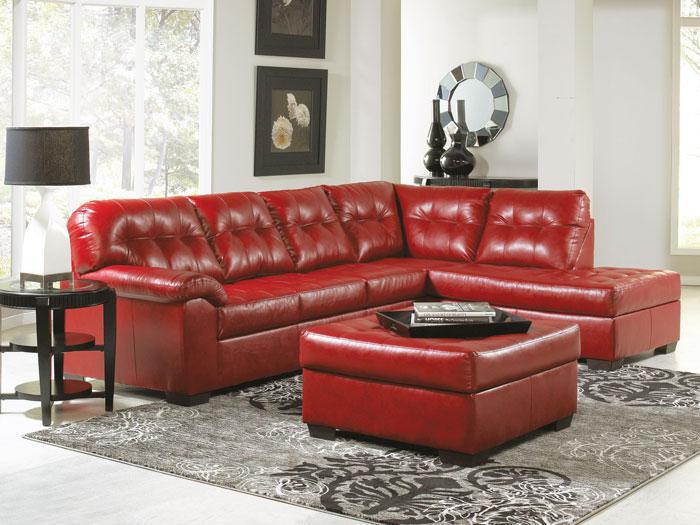 Addison Queen Sleeper Sectional - Cardinal Red,SIMM