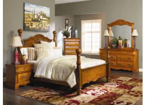 Sugar Palms Pine 3 PC. King Poster Bed,ELEM