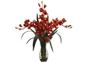 Cymbidium with Clear Vase,NNI