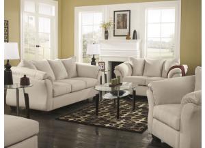 Darcy Stone Microfiber Sofa & Love Seat Package,ASH