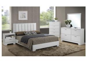 Emily White 3 PC. Full Upholstered Bed,LIFE