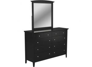 Metalindo Black 8 Drawer Dresser/Mirror,LIFE