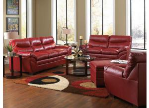 Soho Crimson Bonded Leather Love Seat,SIMM