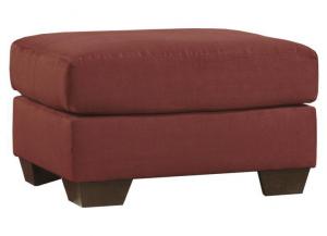 Darcy Red Microfiber Ottoman,ASH