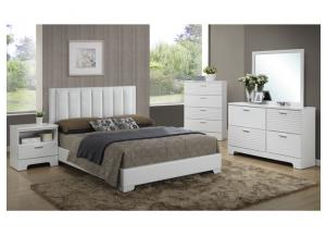 Emily White 3 PC. Queen Upholstered Bed,LIFE