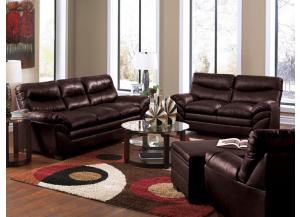 Soho Coffee Bonded Leather Love Seat,SIMM